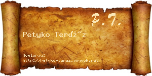 Petyko Teréz névjegykártya